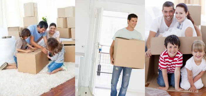 Photo of a family moving from a house